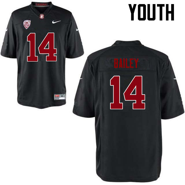 Youth Stanford Cardinal #14 Jake Bailey College Football Jerseys Sale-Black - Click Image to Close